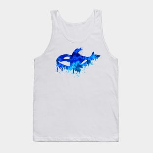 Blue Dripping Orca Tank Top